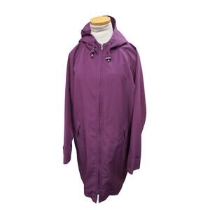 Vintage L.L. Bean Hooded Windbreaker Jacket Women’s Size L Purple Nylon